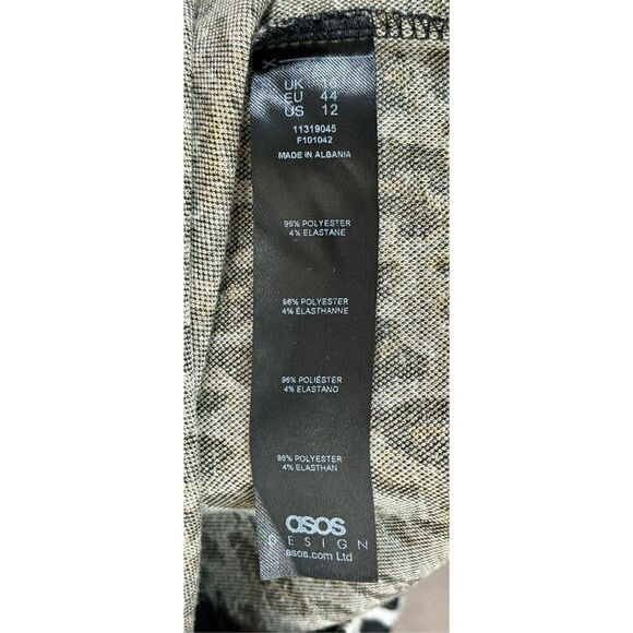 ASOS Long Sleeve Cheetah Print Lightweight Sweater Midi Dress Women's 12 - Picture 5 of 9